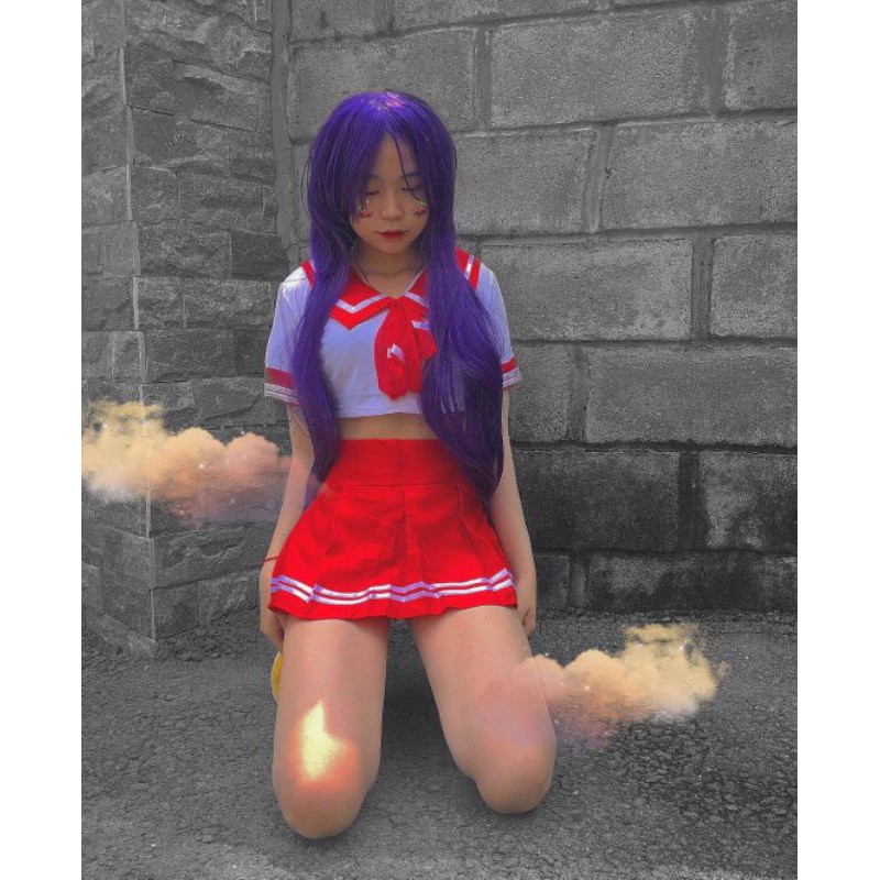 Cosplay nữ sinh role play đồ ngủ đồng phục nữ sinh Nhật sexy màu đỏ FREESIZE < 55KG