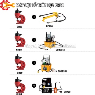 Máy đột lỗ thủy lực CH60 đỏ-Đột bản dày 5mm