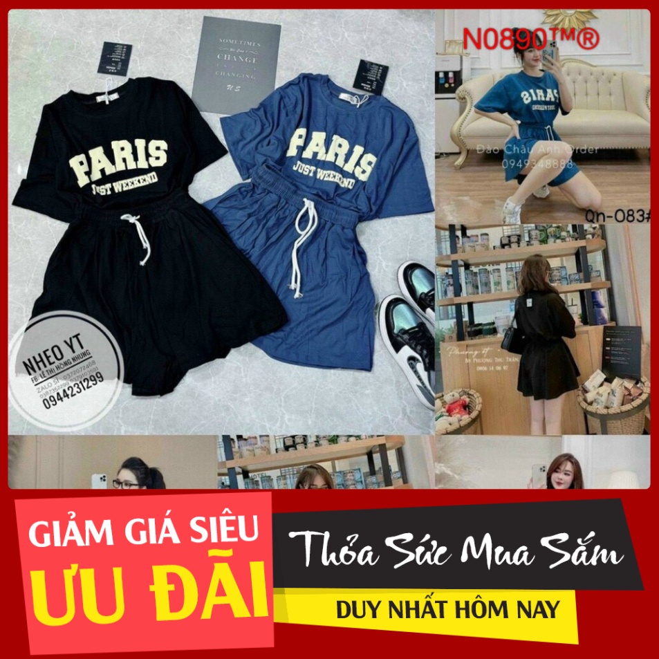 Set Áo Thun Tay Lỡ Mix Quần Short