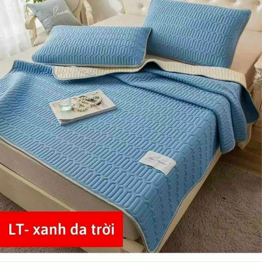 Chiếu Điều Hoà Mủ Cao Su Non Cao Cấp Tặng Kèm Vỏ Gối, Nằm Mát Lạnh Mùa Hè