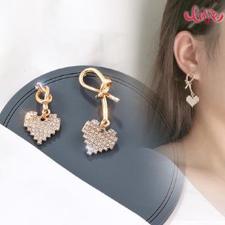 Bông Tai Mạ Bạc 925 Hình Trái Tim Thắt Nút Đính Đá Zircon Toàn Diện Phong Cách Âu Mỹ