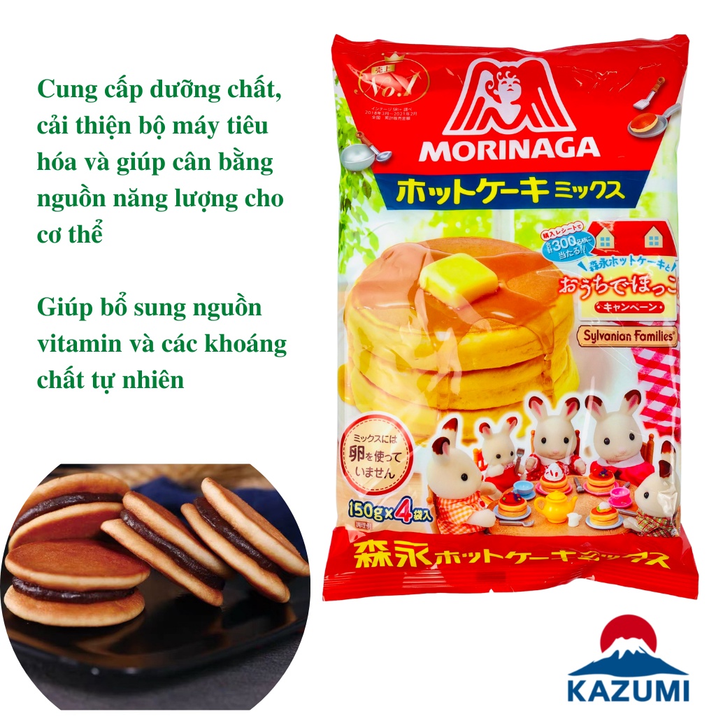 Bột làm bánh Pancake Morinaga (bánh rán Doremon) cho bé - 600G [DATE T11/2024]