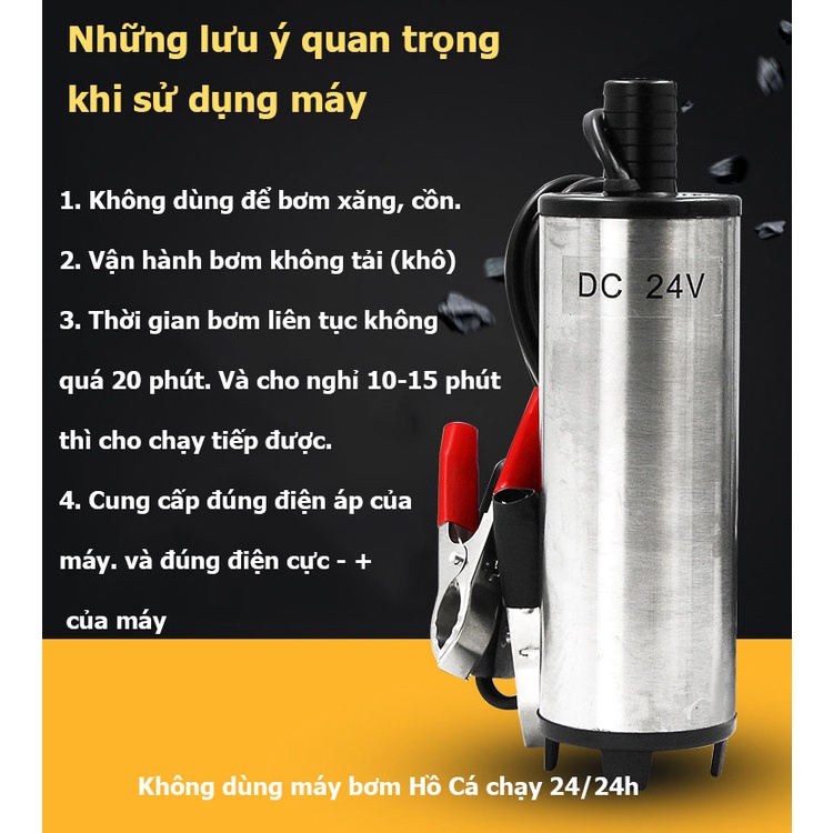 Máy bơm chìm bơm dầu, nước mini 12V - 24V