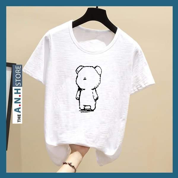 Áo Thun cotton xược cổ tròn  ANHSTORE  in hình thời trang