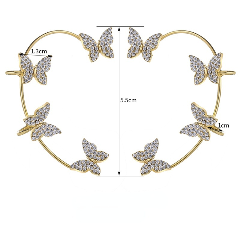 1 bông tai hình cánh bướm đính đá zircon phong cách Bohemia đơn giản cho nữ