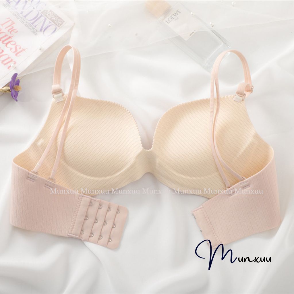 Áo ngực nữ không gọng MUNXUU thiết kế phối nơ đệm dày mút mềm thông hơi thoáng khí- AV15