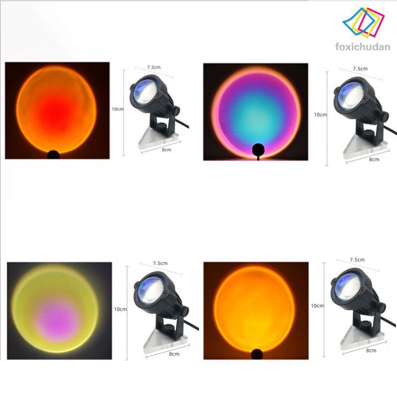 Đèn LED đứng chiếu sáng màu hoàng hôn/ cầu vồng/ mặt trời hiện đại trang trí phòng ngủ/ phòng khách 4 màu trong 1/Sunset