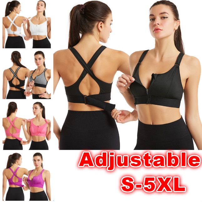 Áo Ngực Thể Thao Không Gọng Khóa Kéo Trước Plus Size S-5XL