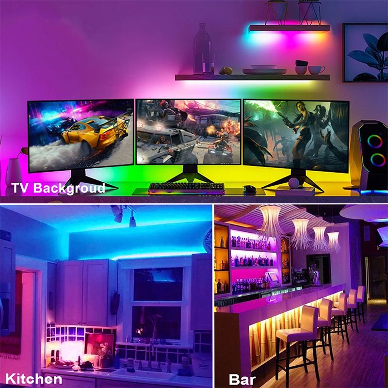 Dây đèn LED IR RGB 2835 linh hoạt trang trí phòng ngủ nền TV cổ tích điều khiển 24 phím