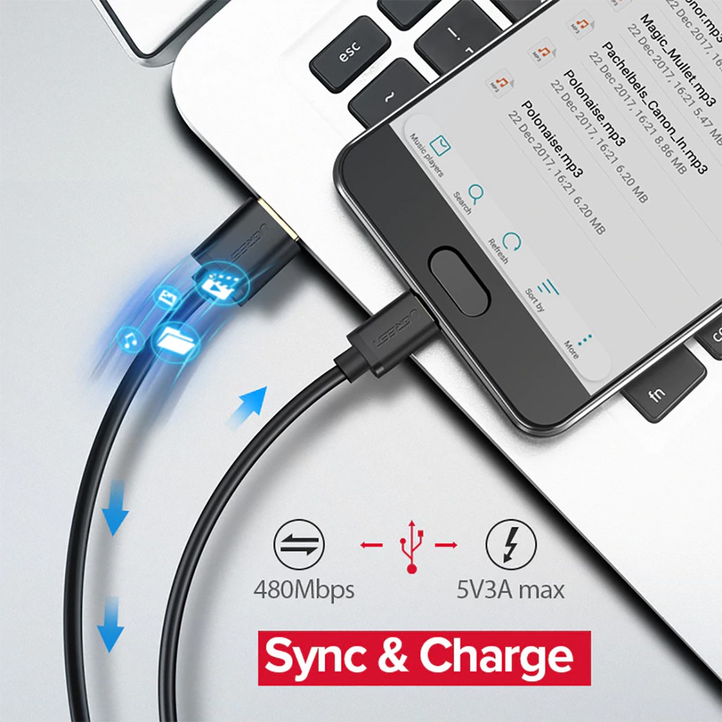 Cáp Sạc USB Type-C Cao Cấp UGREEN US141