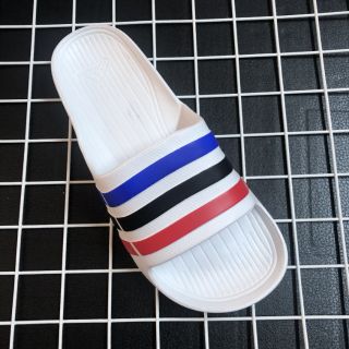 Dép Nam Đúc Quai Ngang 3 Sọc Hàng VNXK - Đế Trắng Sọc 3 Màu - Dép Đúc Nam Nữ