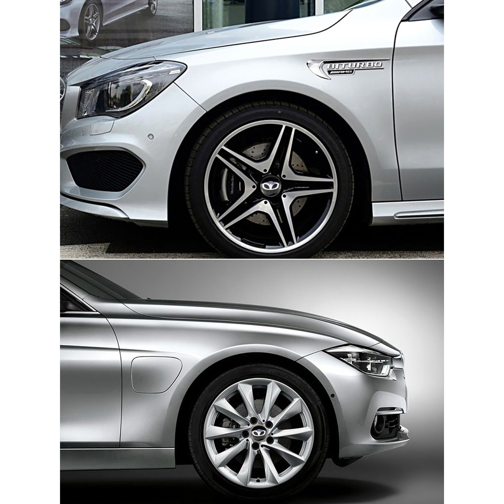 Set 4 miếng dán ốc vít giữa bánh xe hơi cỡ 56mm trang trí chuyên dụng cho Daewoo