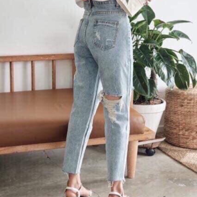 Quần jean rách trước sau