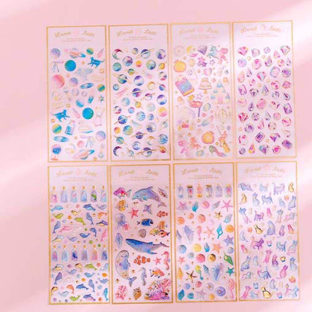 Nhãn Dán Trang Trí Hình Hành Tinh Dễ Thương