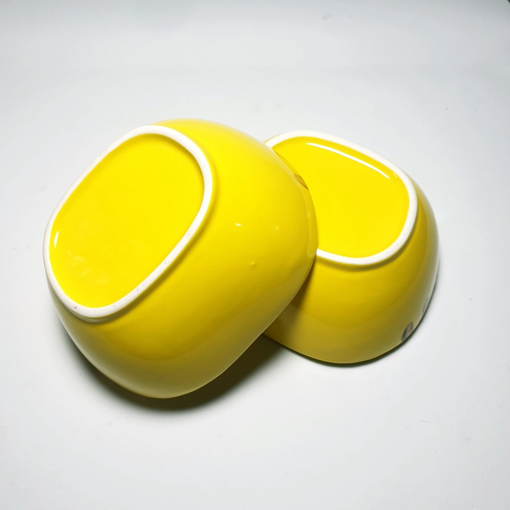 Bát Ăn Dặm Cho Bé Hình Mèo Vàng, Chén Đĩa Gốm Sứ Decor Cao Cấp