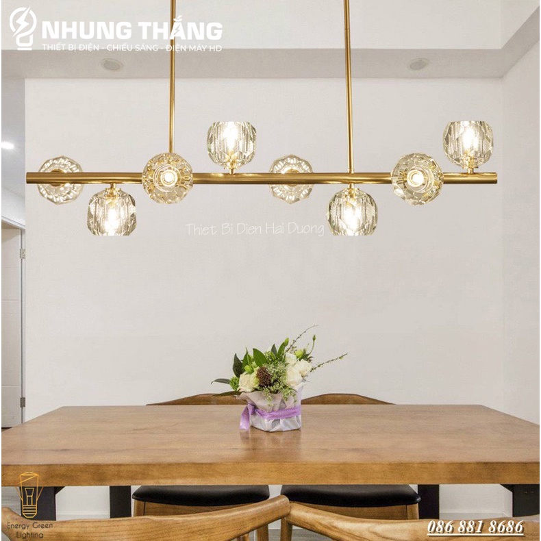 Đèn Thả 8 Chao T hủy Tinh DGT-9400 - Decor Trang Trí Nội Thất Sang Trọng - Phong Cách Hiện Đại - Kèm 8 Bóng