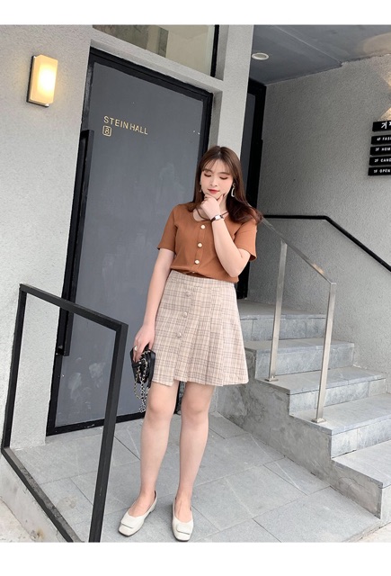 Áo thun gân cổ dây chéo đính 5 nút big size đại 65-100kg ( nâu, kem, tím, đen)z