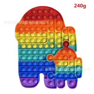 Pop it Fidget màu sắc cầu vồng Push Bubble Đồ chơi bong bóng Hello Kitty