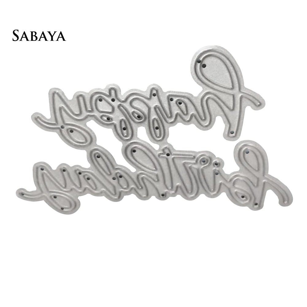 Khuôn cắt giấy bằng kim loại hình chữ Happy Birthday trang trí sổ lưu niệm