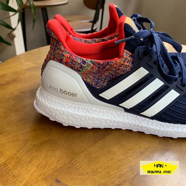 (Ảnh thật) Giày thể thao Adidas Ultra boost xanh gót thổ cẩm