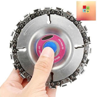 Đĩa cưa xích tròn gắn máy mài máy cắt 22 răng - cưa xích cắt gỗ - cắt tạo hình điêu khắc gỗ gắn máy mài 1 tấc 1 tấc 2