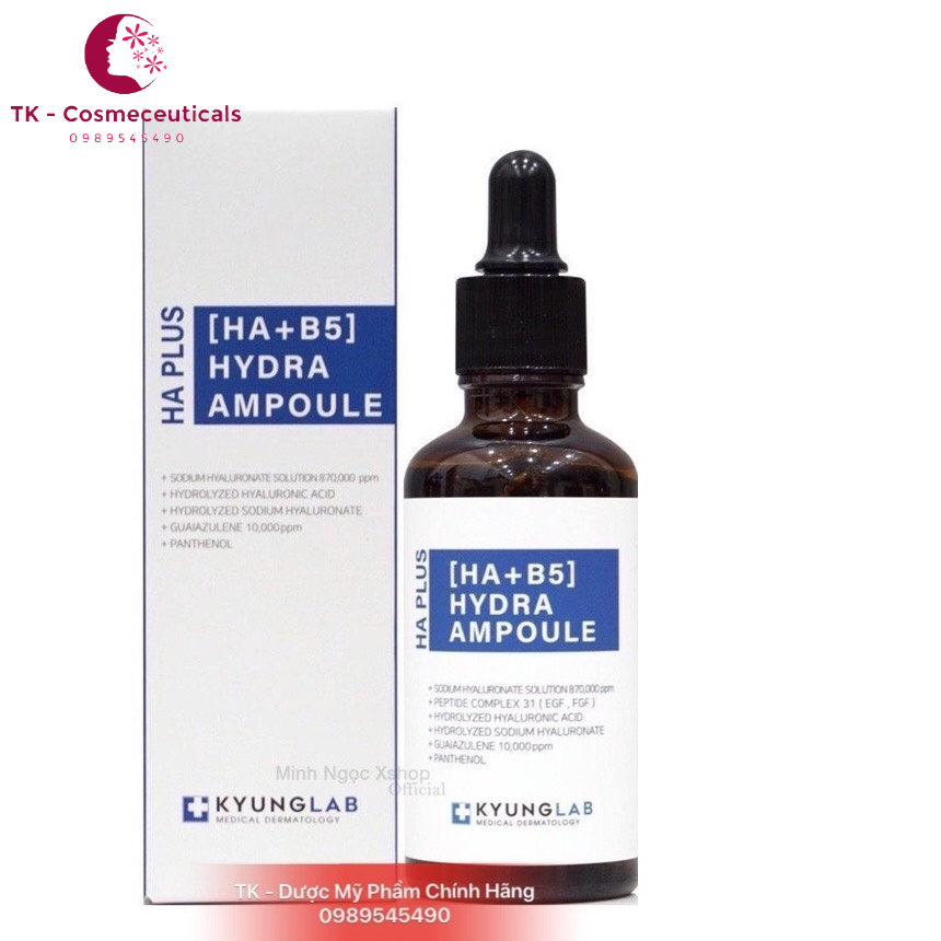(CHÍNH HÃNG) Tinh Chất Serum KYUNG LAB HA PLUS (HA + B5) HYDRA AMPOULE Căng Bóng, Phục Hồi Da - 50ml