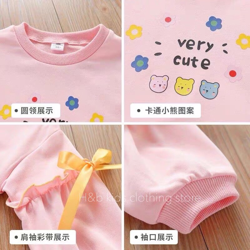 (jean baby kho sỉ) áo dài tay thu đông very cute cho bé gái(8-22kg)