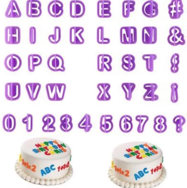 Sét 40 nhấn chữ và số làm bánh quy-fondant