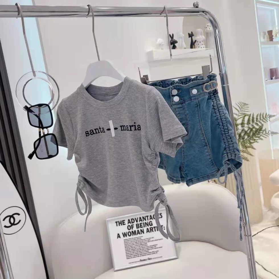 Áo Thun Cotton Tay Ngắn Cổ Tròn Thoải Mái In Họa Tiết Hoạt Hình Phong Cách Hàn Quốc Thời Trang Mùa Hè Dành Cho Bé Gái Trung Niên 5