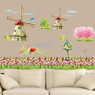 Decal dán tường cối xoay gió