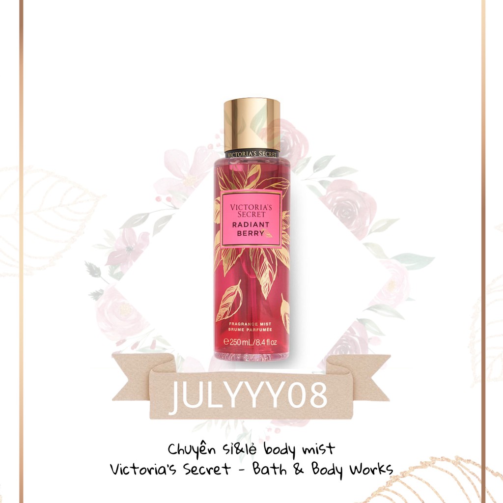 Xịt thơm Body Mist Victoria's Secret - Radiant Berry 30ml/50ml/100ml +jɥȽÿ08+