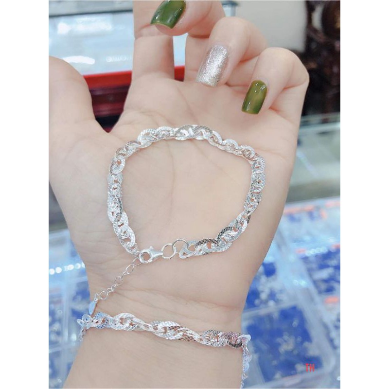 Lắc tay bạc ý loại dày dặn