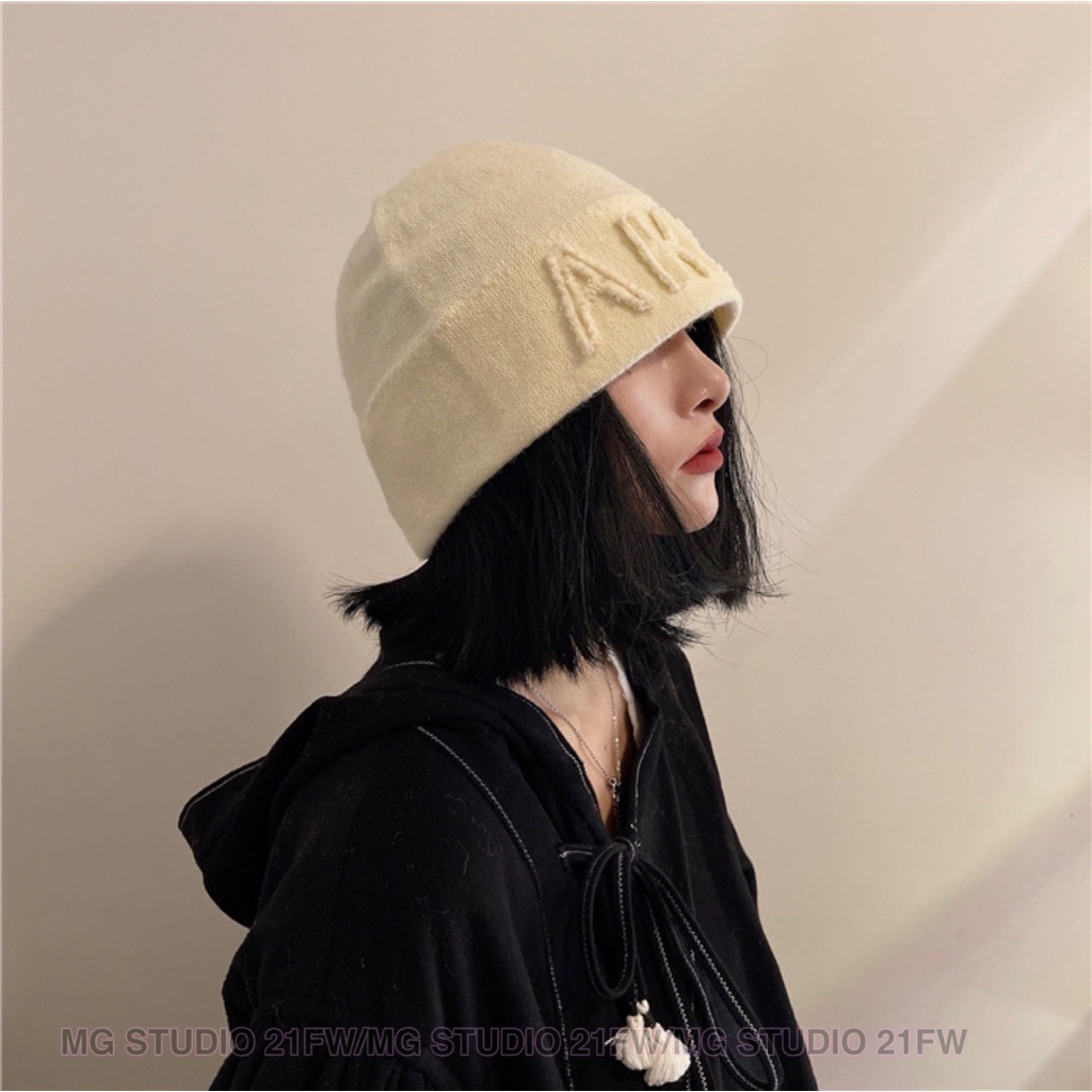 Mugua Sản Phẩm MG STUDIO / Mũ Len Dệt Kim Phong Cách Hàn Quốc Nhật Bản Mùa Thu Đông Ấm Áp Dễ Phối Đồ Hợp Thời Trang Niche Cho Nam Và Nữ