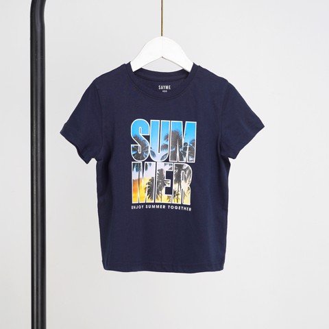 Áo phông trẻ em SAYME set gia đình đi chơi, đi biển, dạo phố in hình vải cotton mềm mịn, thoáng mát KCTS0015-16