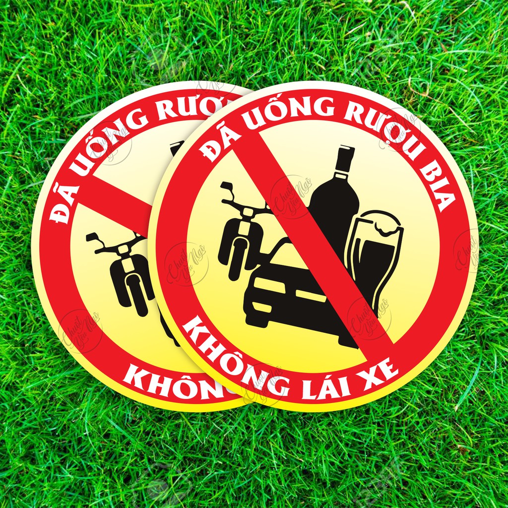 Sticker Drinking Game decal PP không thấm nước đường kính 10cm  Đã Uống Ruọu Bia Không Lái Xe dán ôtô