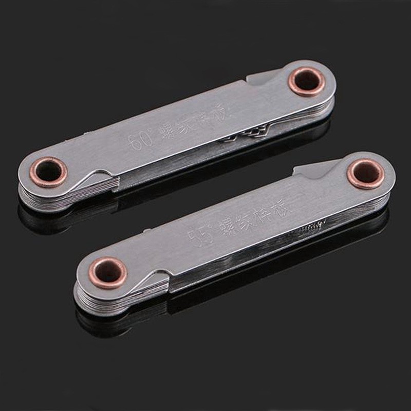 Cặp Thước đo bước ren 60 độ và 55 độ bằng thép không gỉ