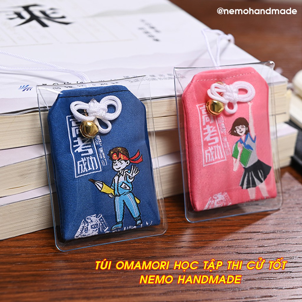 Túi Omamori Ý Nghĩa Học Tập Thi Cử Tốt, Kèm Quà Tặng Nemo Handmade - OMHV2M