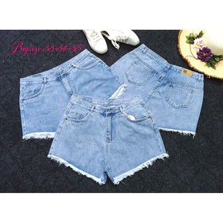 [Freeship đơn từ 0đ] [Size 26-35] Quần sọt jean nữ mẫu trơn màu xanh tua lai