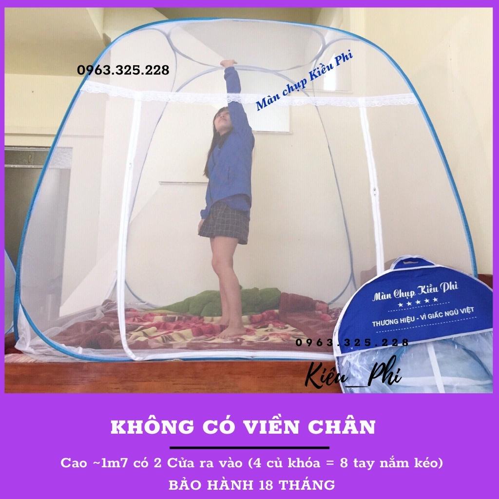 Màn chụp tự bung đỉnh vuông cao cấp Hai chân viền chống muỗi tuyệt đối, Mùng chụp tự bung Việt Nam