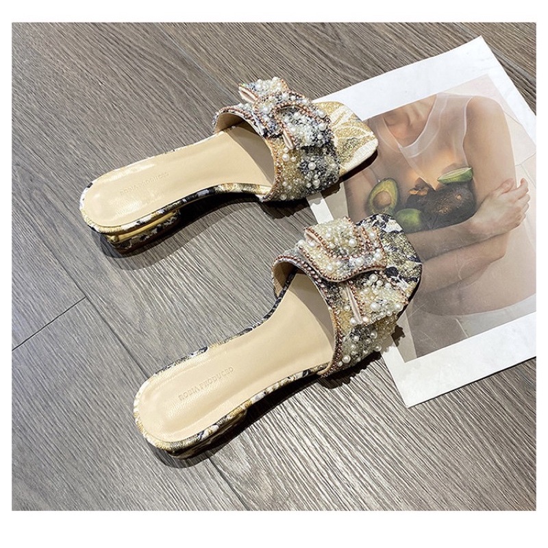 _ Dép RETHZ quai nơ đính full đá lấp lánh siêu đẹp