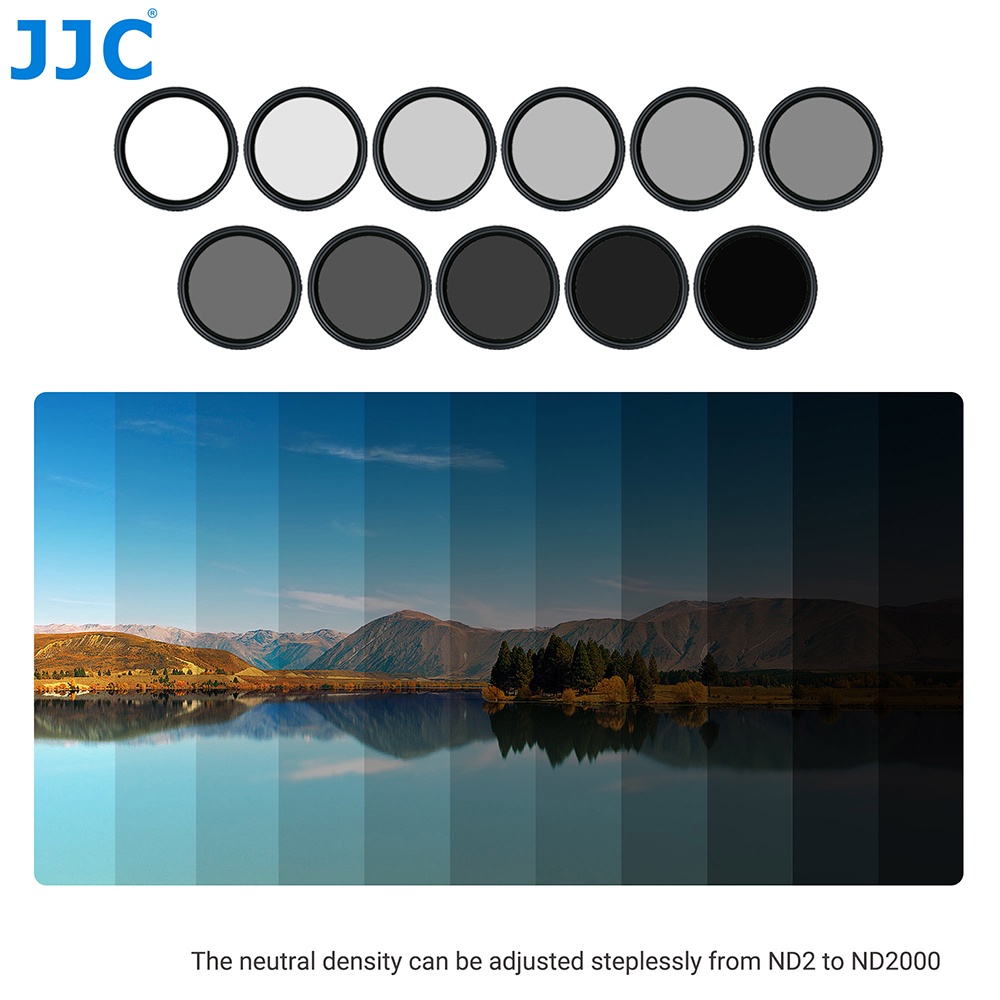 JJC ND2-ND2000 Kính lọc ND Filter ống kính máy ảnh mật độ trung tính 11 điểm cho cảnh quay thác nước sóng động