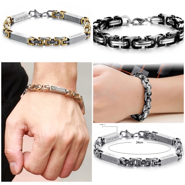 Lắc tay inox nam nhiều kiểu không gỉ