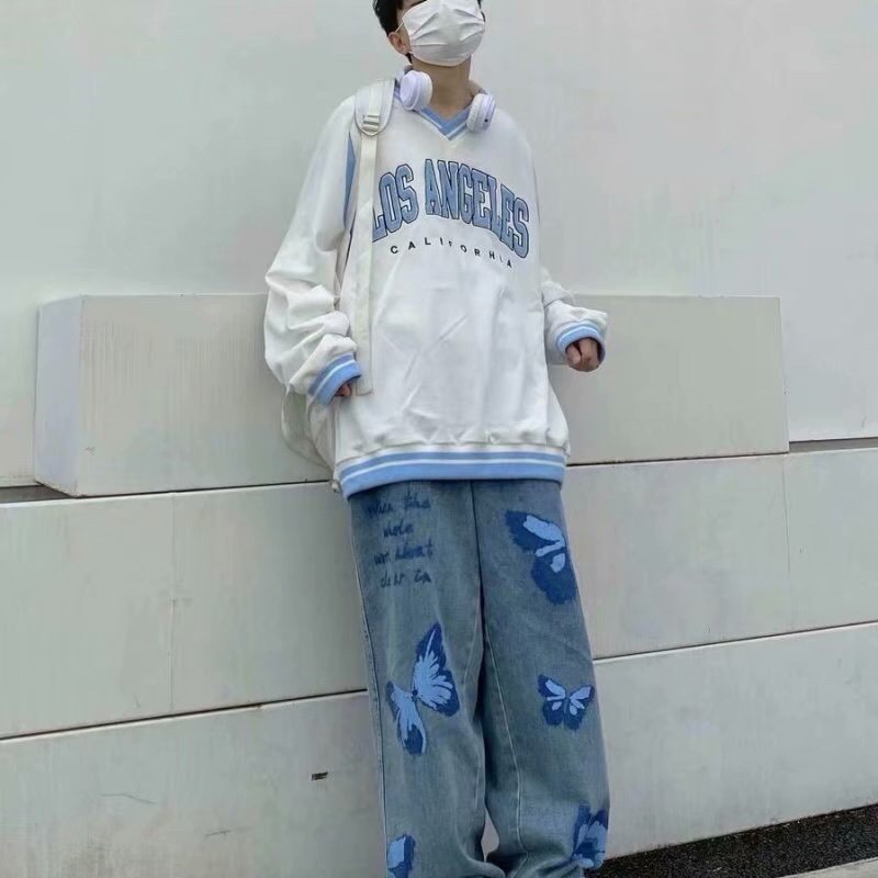 [Có Video Thật + Ảnh Thật] Áo Swearter Nam Nữ Cổ V In Los Angeles Chất Dày Dặn Form Rộng Mã 565 - Daisy Clothings | BigBuy360 - bigbuy360.vn