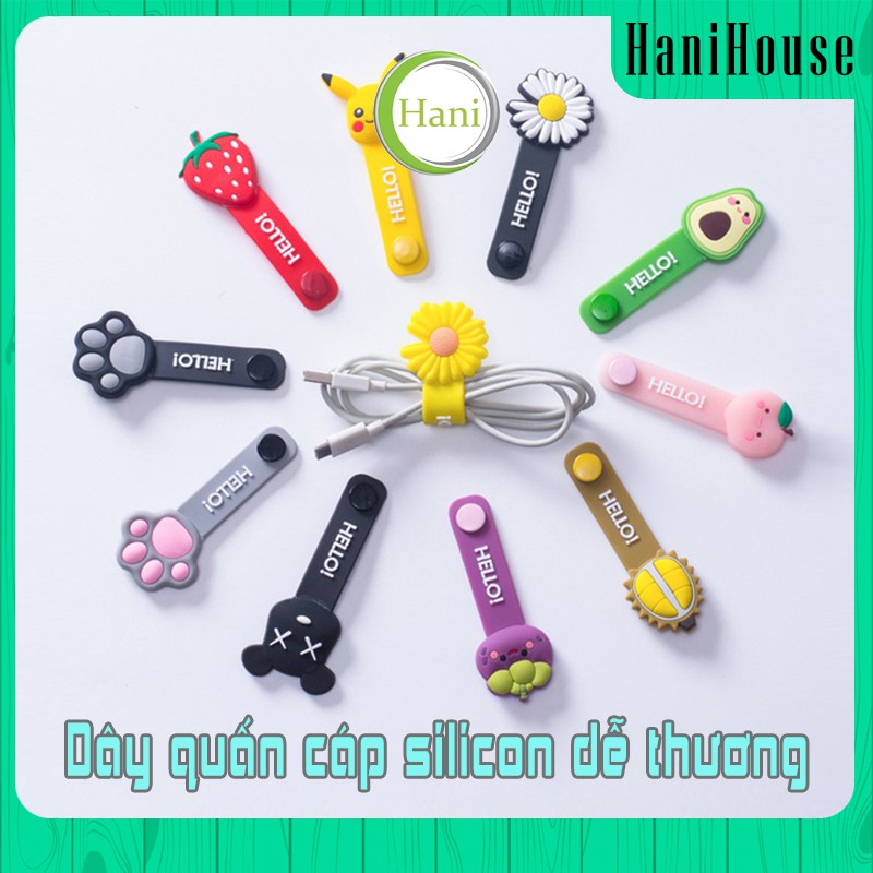 Phụ kiện Dây Quấn Cúc Bấm Bảo Vệ Tai Nghe Cáp Sạc Điện Thoại Đa Năng Hình Xinh Xắn Nhiều Màu Sắc Chất Liệu Silicon Hani | BigBuy360 - bigbuy360.vn