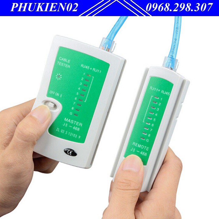 Máy test mạng đa năng China RJ11 45 Trắng Phối Xanh