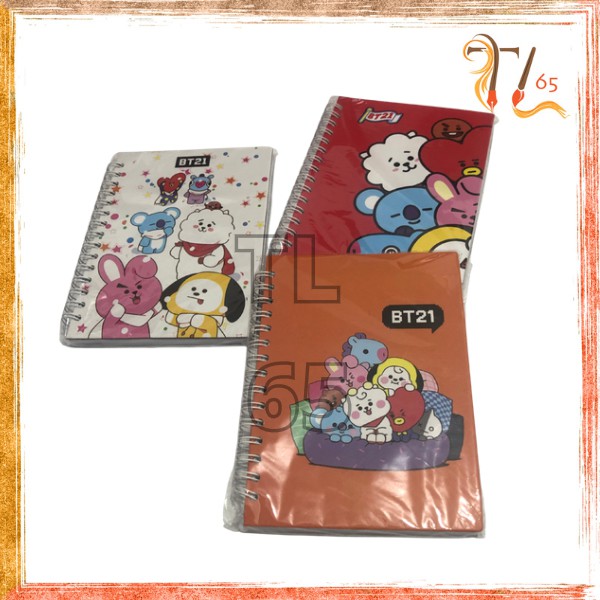 Sổ Ghi Chú 65 Cửa Hàng Mini In Hình Bt21 Bts 9.5x14 cm