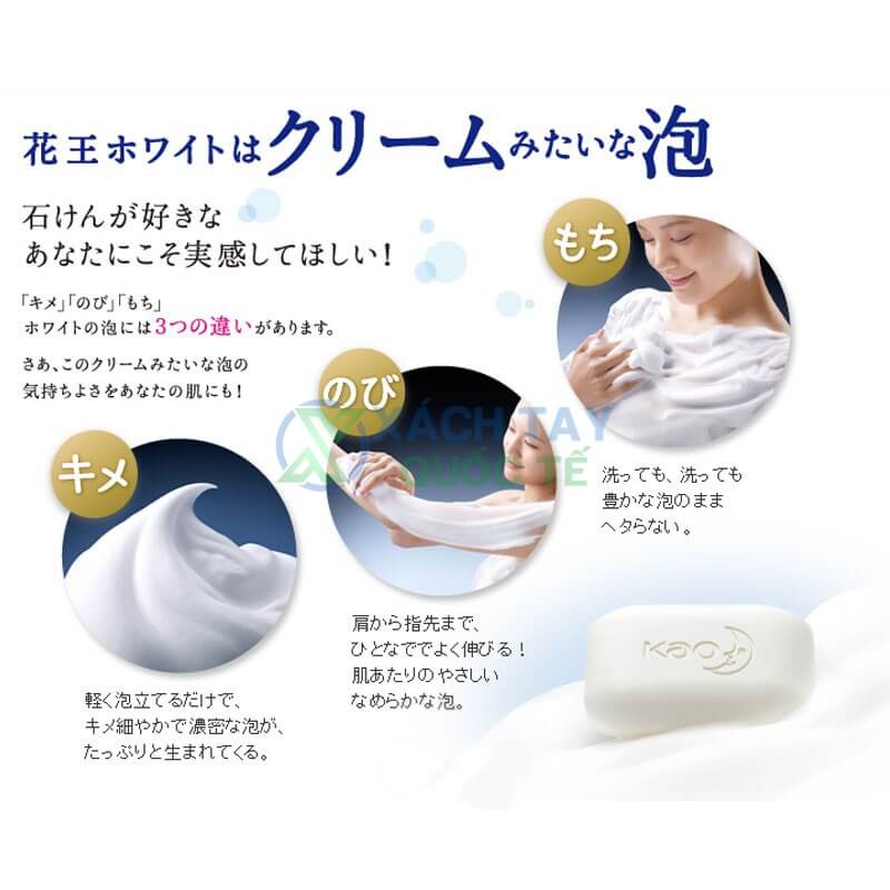 Xà phòng tắm KAO White 130g Nhật Bản xà bông giúp trắng da