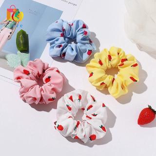 Dây Buộc Tóc Co Dãn Họa Tiết Trái Dâu Tây Xinh Xắn Cho Nữ