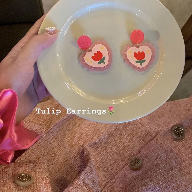 Khuyên Tai Hình Trái Tim Và Quả Dâu Thời Trang Mùa Hè Phong Cách Mới 2022 Dành Cho Nữ