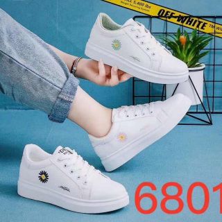 Giày Thể Thao Trắng Hoa Cúc Chữ Ký phun Hôp_FREEESHIP